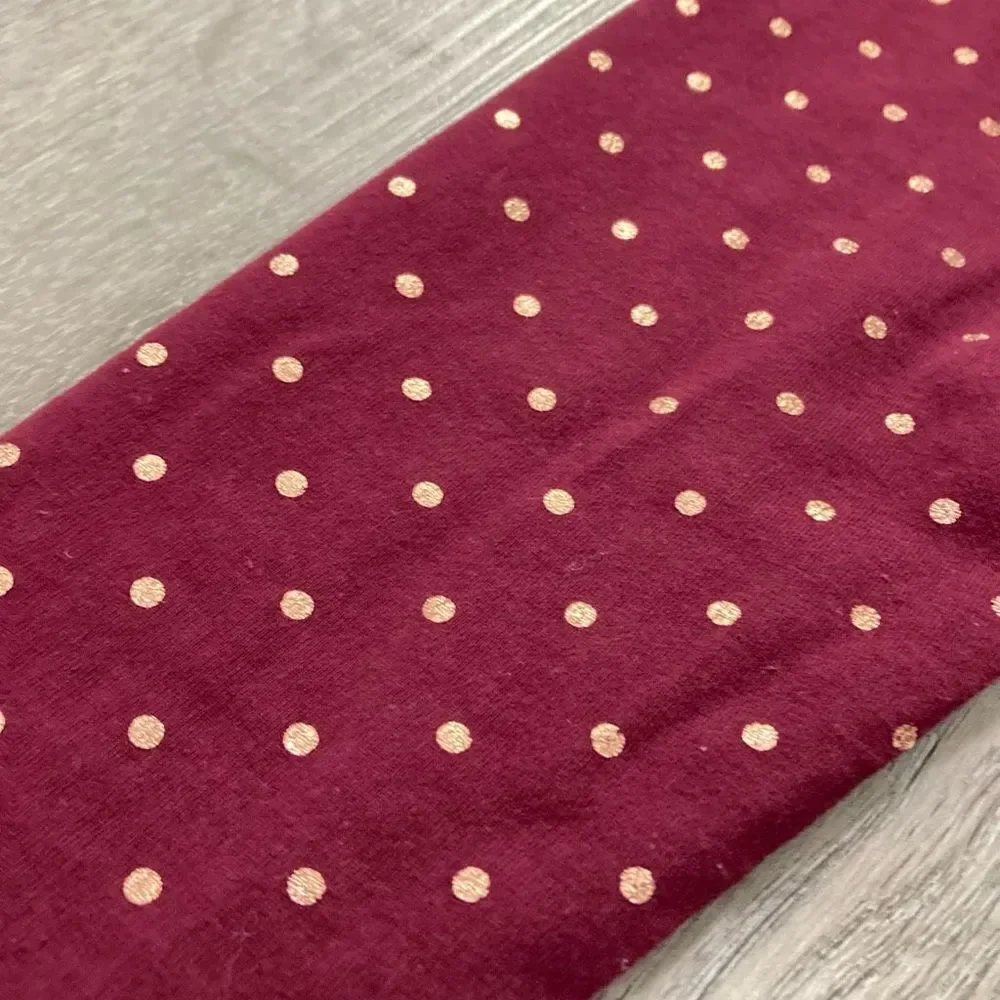 The Chlldren’s Place Girl’s Burgundy Gold Polka Dot Pull-On Full Leggings XS 4